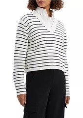 Theory Cropped Striped Knit Sweater