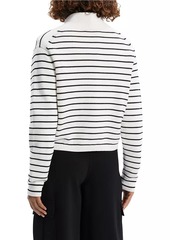 Theory Cropped Striped Knit Sweater