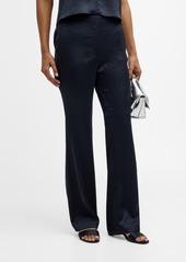 Theory Crushed Satin Slim Pull-On Pants