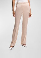 Theory Crushed Satin Slim Pull-On Pants