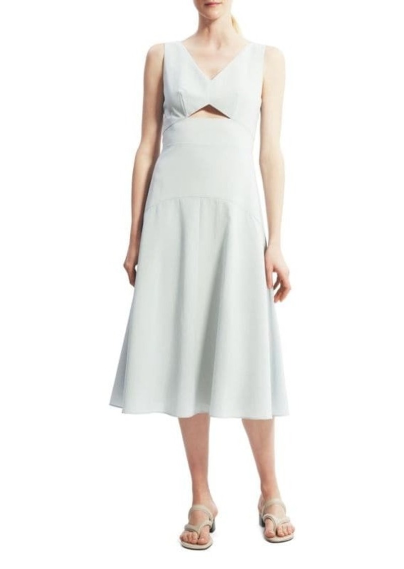 Theory Cutout A-Line Midi-Dress