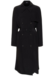 Theory Double Breasted Viscose Trench Coat