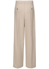 Theory Double Pleated Wool Wide Pants