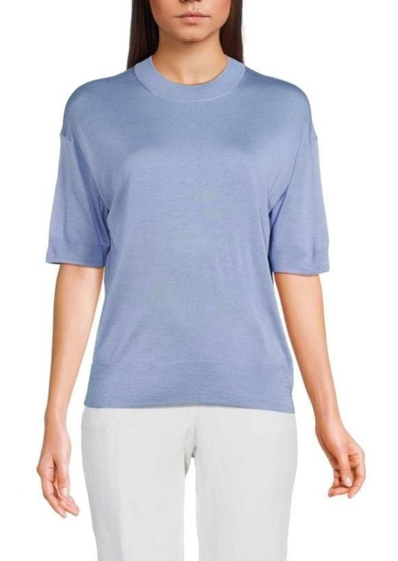 Theory Drop Shoulder Silk Blend Top