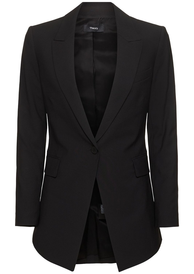 Theory Etiennette Wool Blend Crepe Blazer