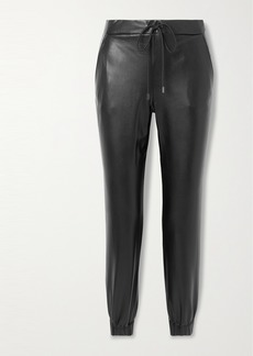 Theory Faux Leather Track Pants