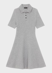Theory Felted Wool and Cashmere Mini Polo Dress