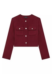 Theory Flap Pocket Wool-Cashmere Cardigan