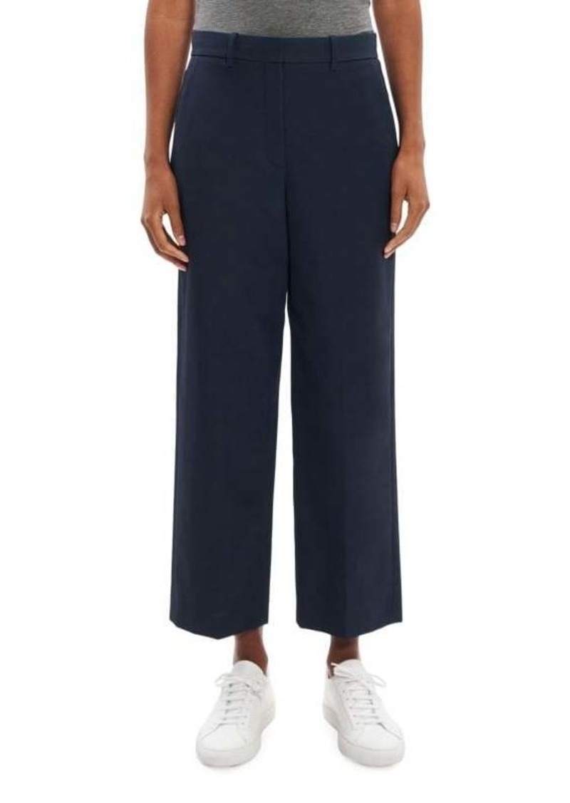 Theory Flat Front Cropped Straight Pants