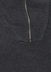 Theory Half-zip Wool Blend Knit Sweater