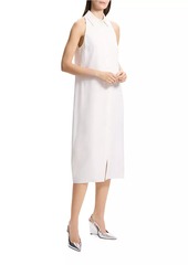 Theory Halter Linen-Blend Sleeveless Shirtdress