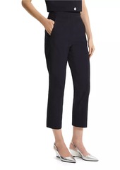 Theory High-Rise Cotton-Blend Straight Crop Pants