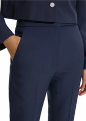Theory High-Waisted Slim-Fit Crop Trousers