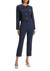 Theory High-Waisted Slim-Fit Crop Trousers