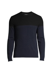 Theory Hilles Colorblock Cashmere Crew Sweater