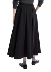 Theory Irregular Pleat Crepe Midi-Skirt