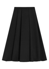 Theory Irregular Pleat Crepe Midi-Skirt