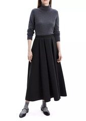 Theory Irregular Pleat Crepe Midi-Skirt