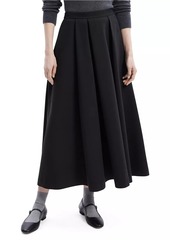 Theory Irregular Pleat Crepe Midi-Skirt