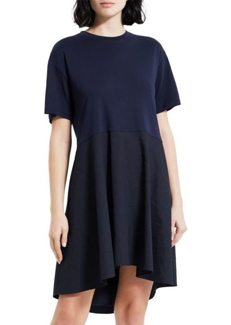 Theory Jersey Linen Blend T Shirt Dress