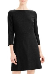 Theory Kamillina 3/4-Sleeve Short Sleek Flannel Dress
