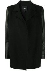 Theory leather-look blazer jacket