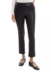 Theory Leather Slim Kick Crop Pants