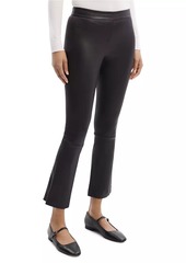 Theory Leather Slim Kick Crop Pants