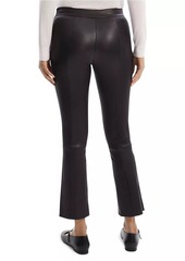 Theory Leather Slim Kick Crop Pants