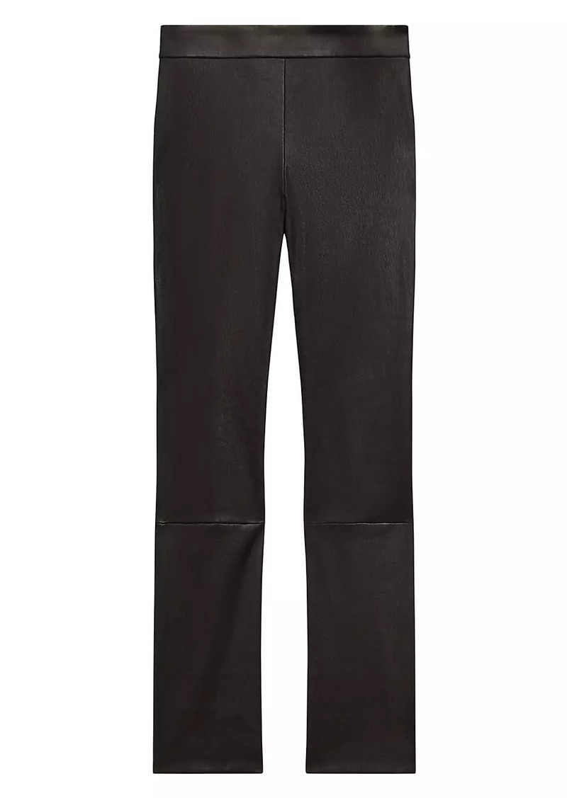 Theory Leather Slim Kick Crop Pants