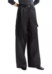 Theory Leather Straight-Leg Cargo Pants