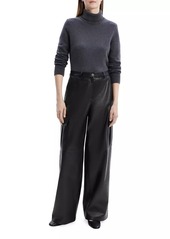 Theory Leather Straight-Leg Cargo Pants