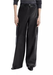 Theory Leather Straight-Leg Cargo Pants