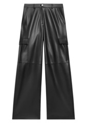 Theory Leather Straight-Leg Cargo Pants