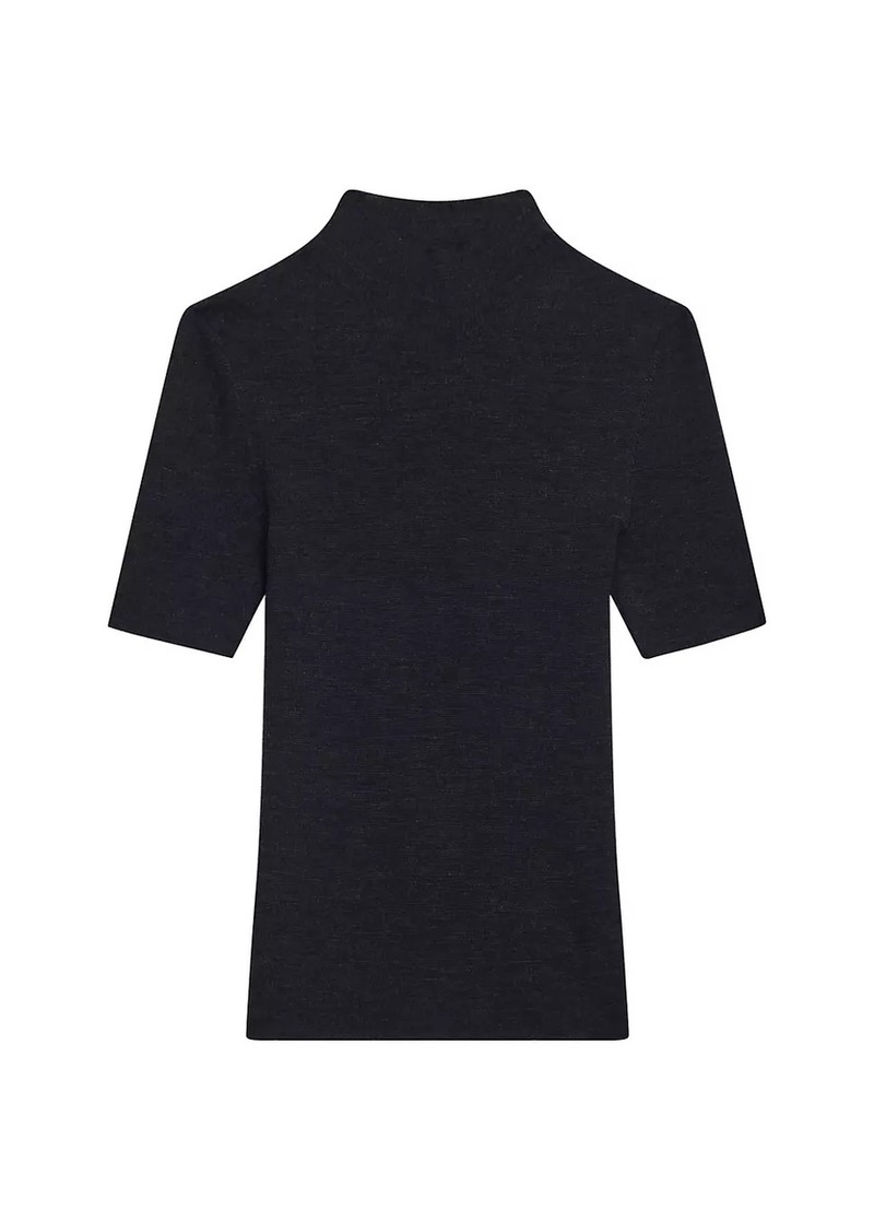 Theory Leenda Merino Wool Short-Sleeve Sweater