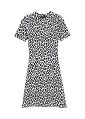 Theory Leopard Jacquard T-Shirt Dress