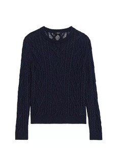 Theory Linen-Blend Cable-Knit Sweater