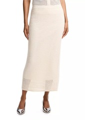 Theory Linen-Blend Crochet Midi-Skirt