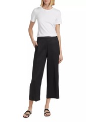 Theory Linen-Blend Cropped Pull-On Pants