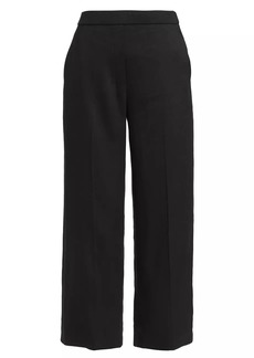 Theory Linen-Blend Cropped Pull-On Pants