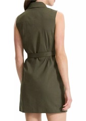 Theory Linen-Blend Military Minidress