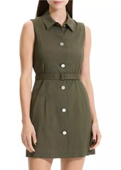 Theory Linen-Blend Military Minidress