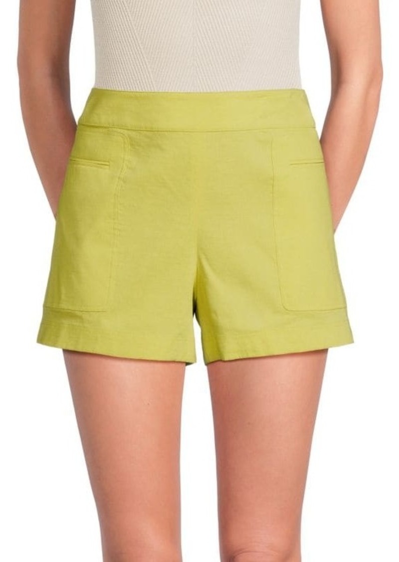 Theory Linen Blend Mini Shorts