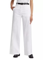 Theory Linen-Blend Wide-Leg Trousers