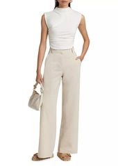 Theory Linen-Blend Wide-Leg Trousers