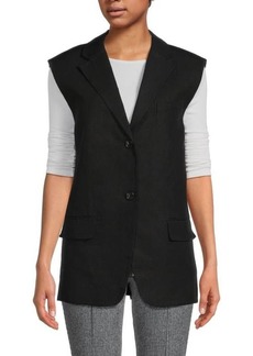 Theory Linen Single Breasted Vest