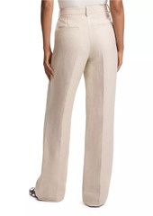 Theory Linen Straight-Leg Pants