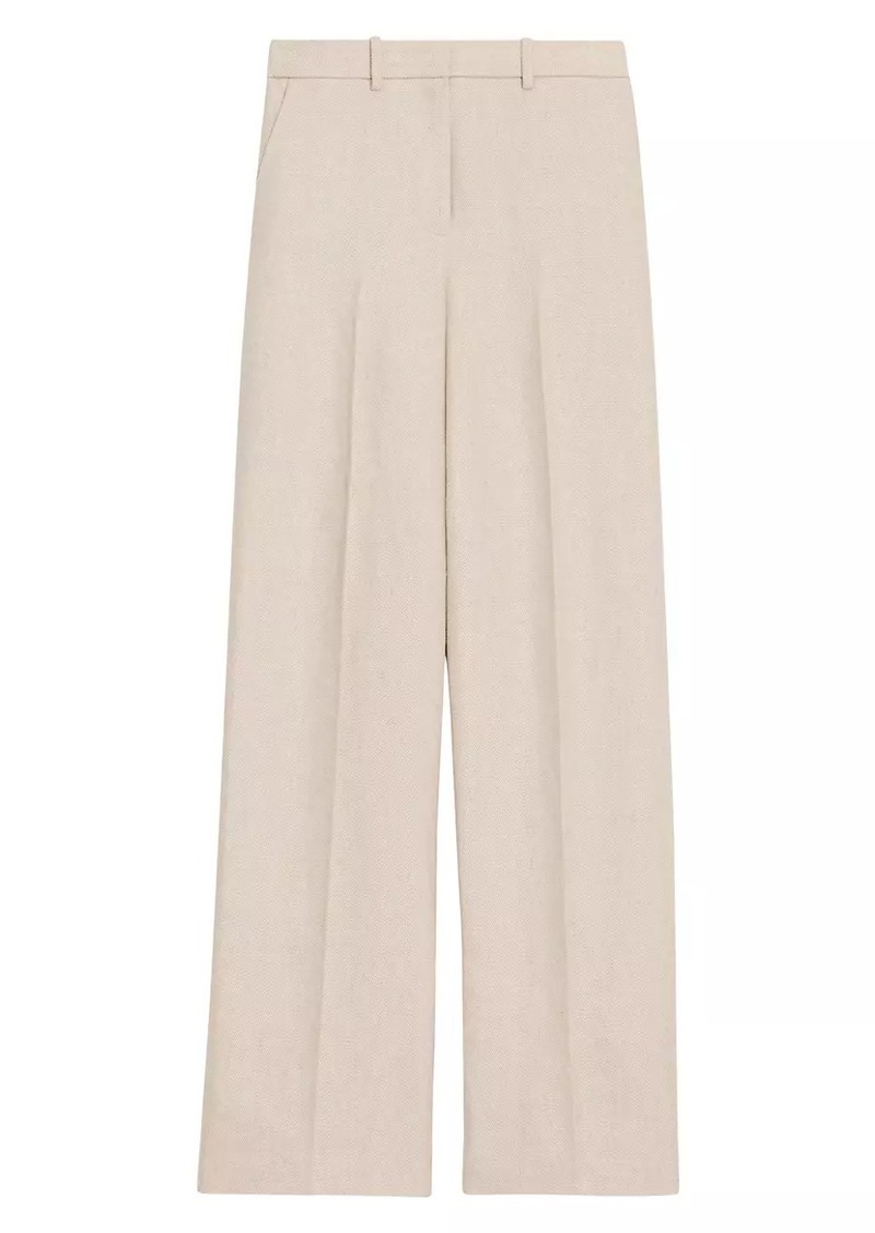 Theory Linen Straight-Leg Pants