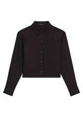 Theory Long-Sleeve Tapered Crop Shirt