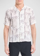 Theory Men's Bamboo-Print Linen Camp Shirt